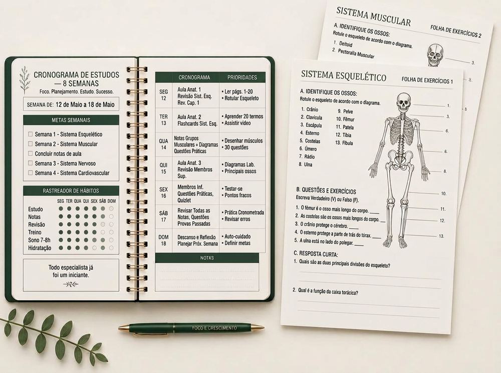 Cronograma de Estudos de Anatomia